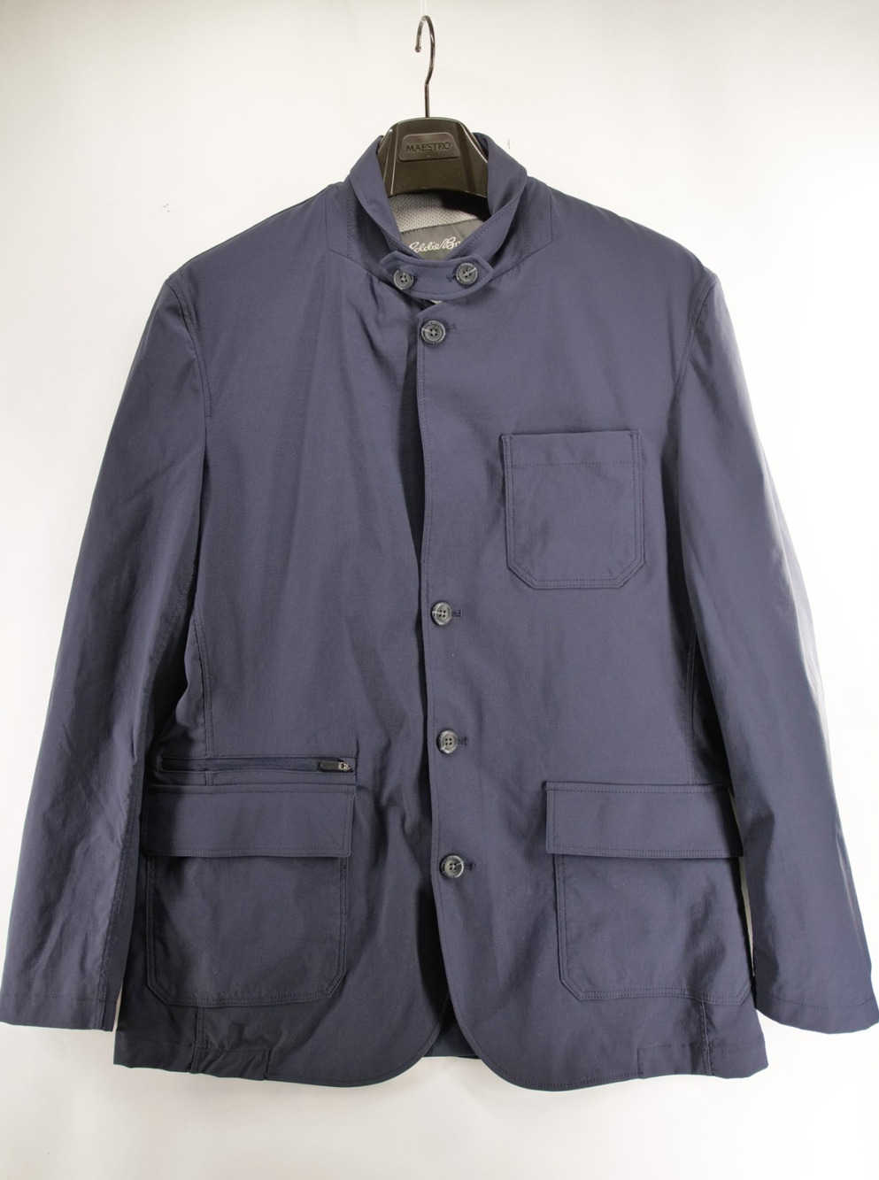 Eddie Bauer Travex Voyager Travel Blazer Mens 42 Gray Tech Stretch Sport Coat